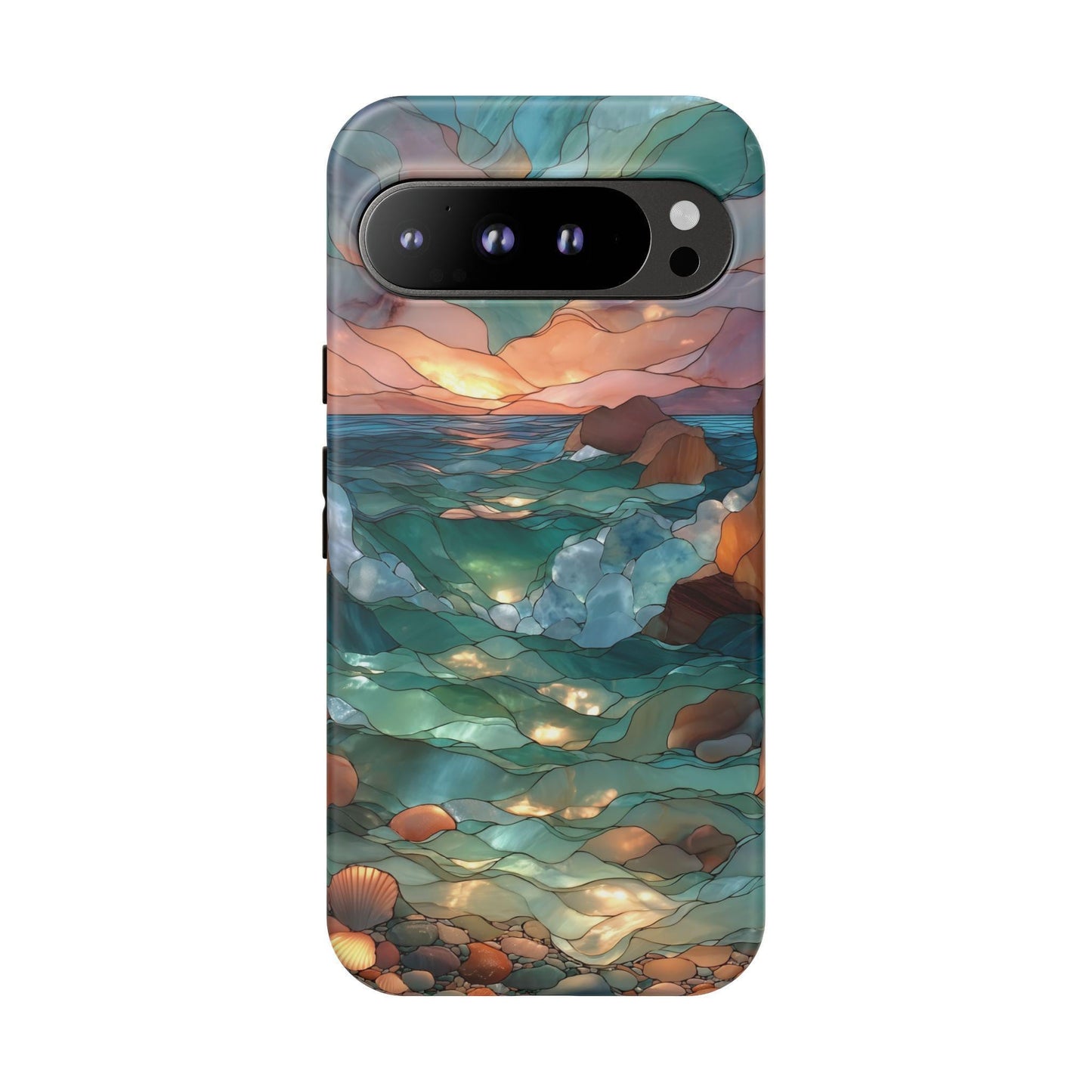 Stained Glass Rocky Beach