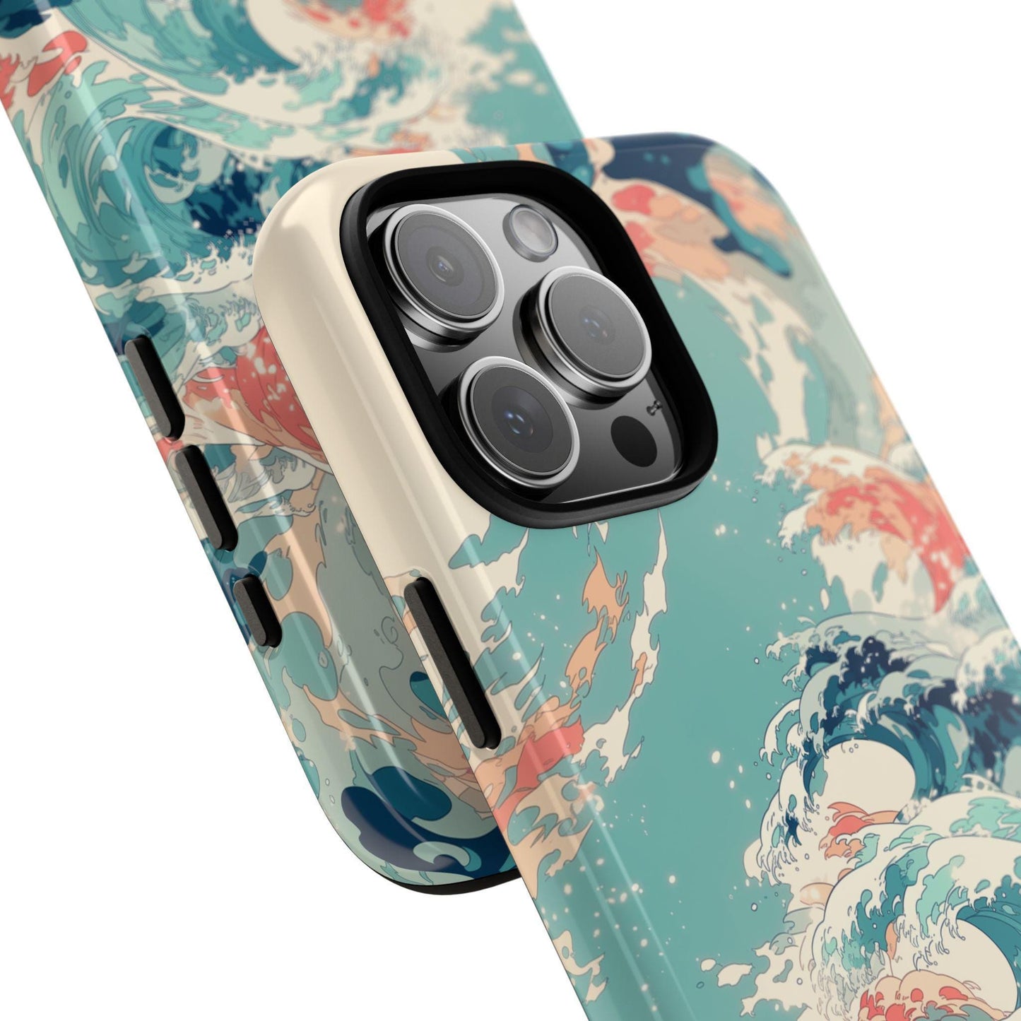 Teal Ocean Waves Coral Pastel