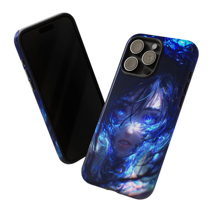 Neon Blue Anime Cyber Girl