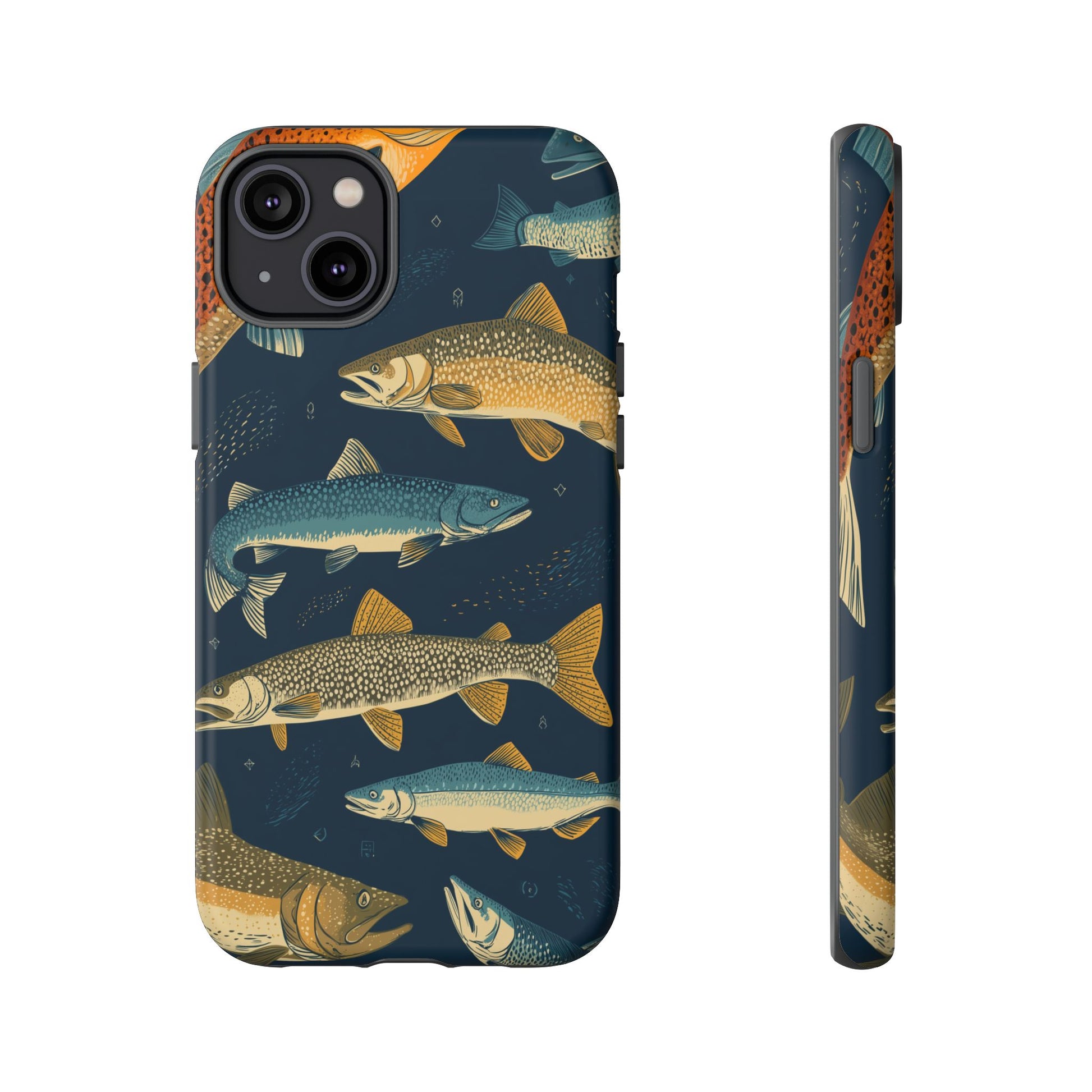 Abstract Fish Salmon Fishing Pattern