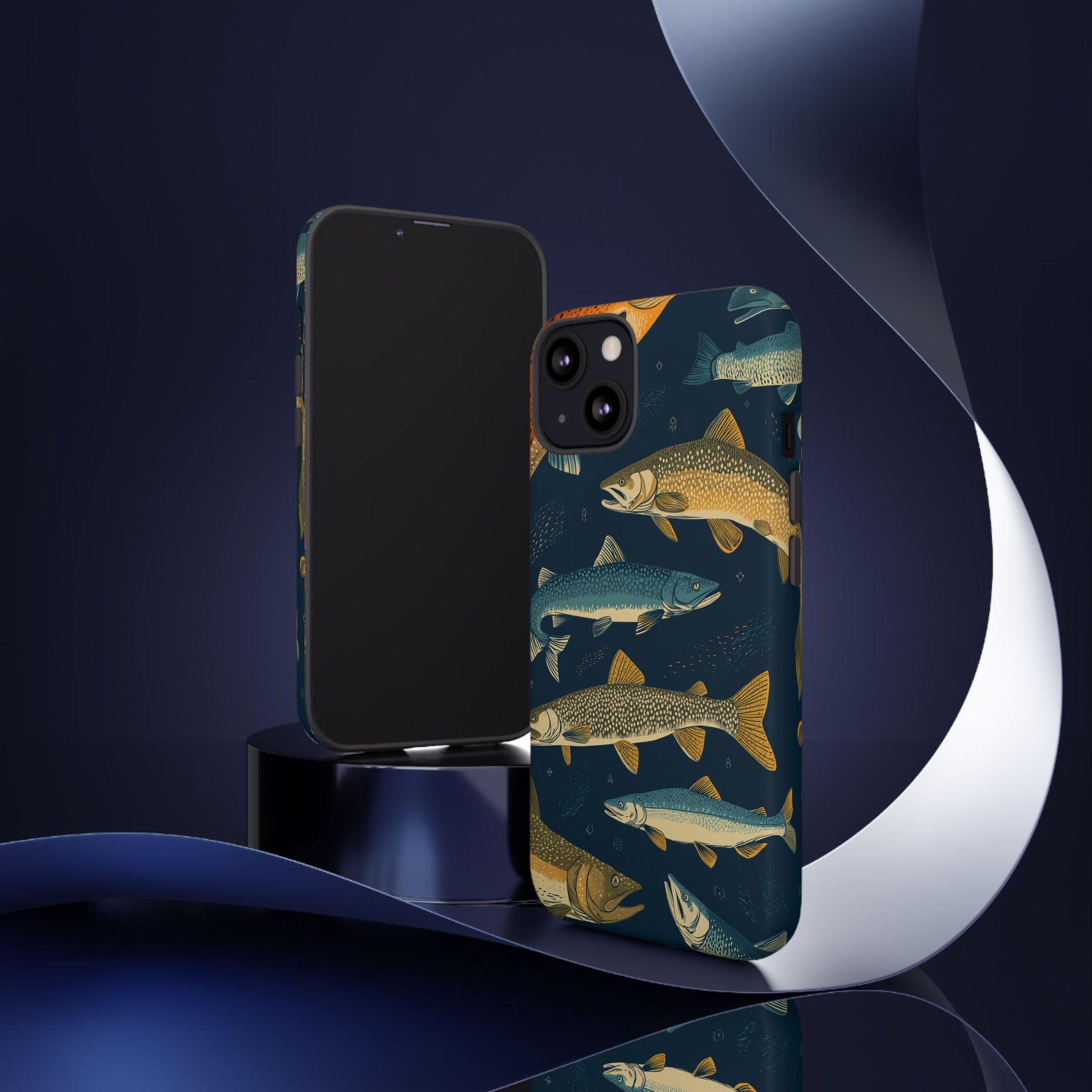 Abstract Fish Salmon Fishing Pattern