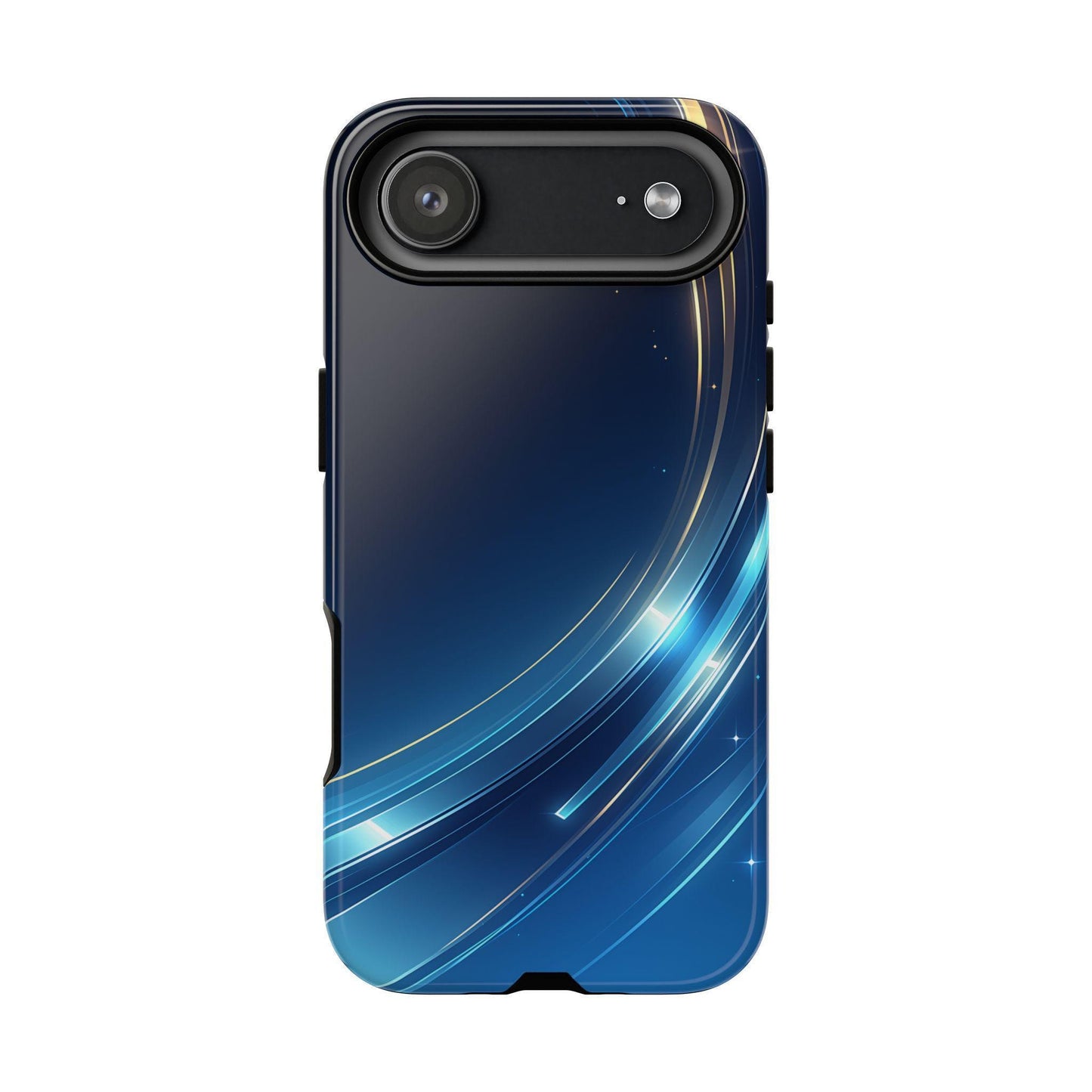 Blue Metallic Curved Wave