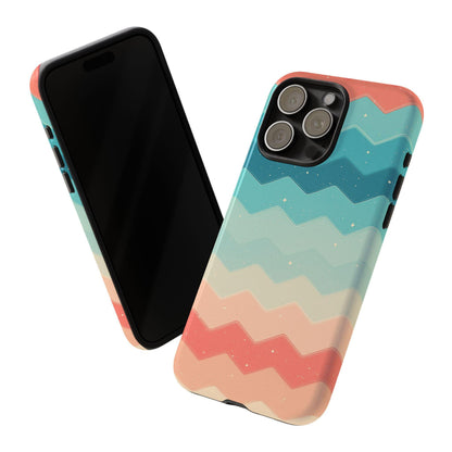 Turquoise Coral Gradient Chevron Wave