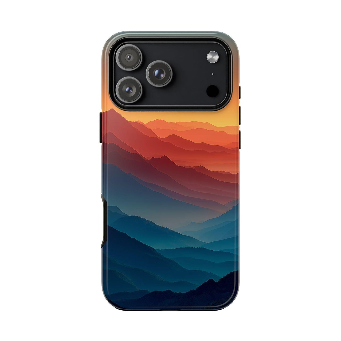 Gradient Mountains Orange Blue Sunrise