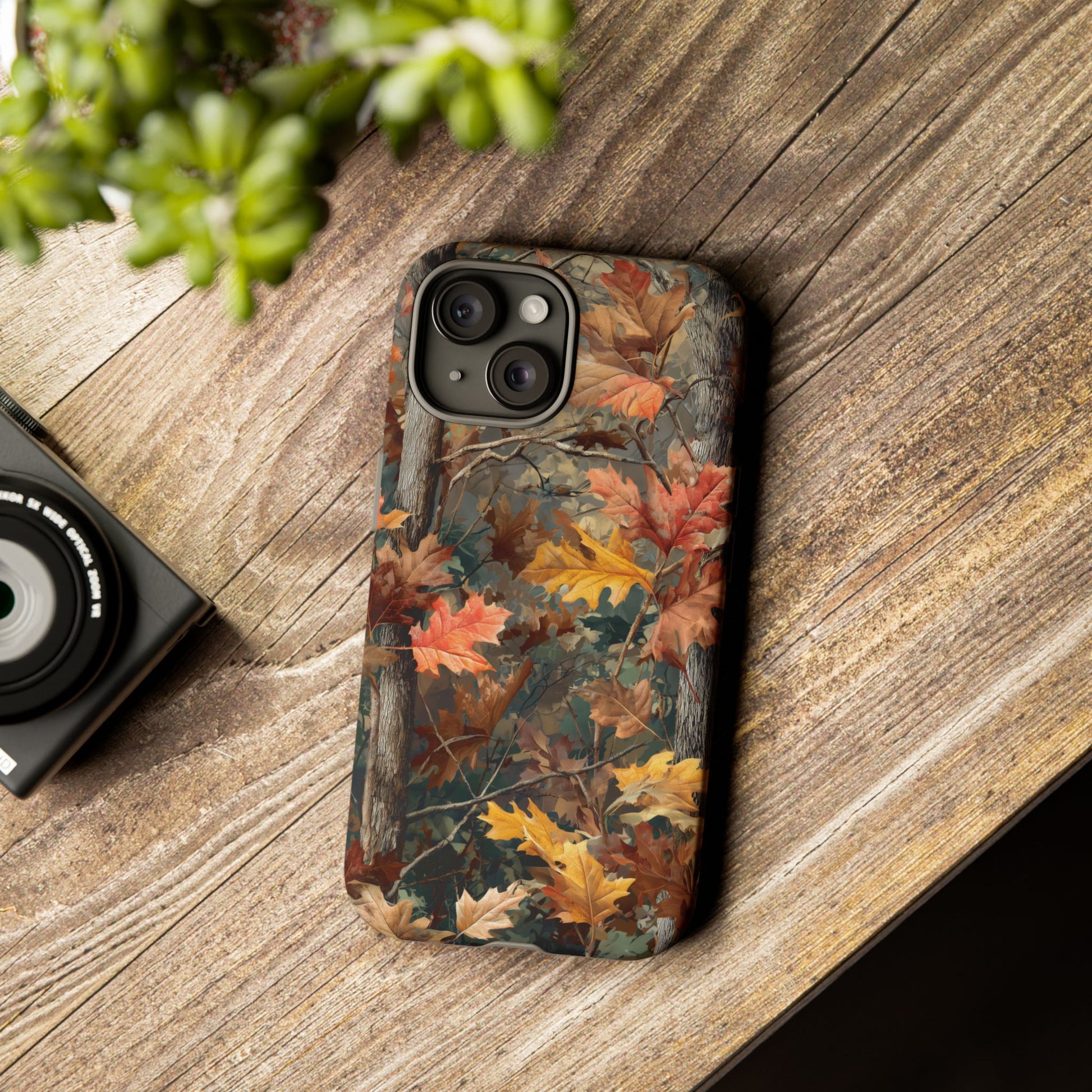 Autumn Forest Camouflage Orange Brown Leaves