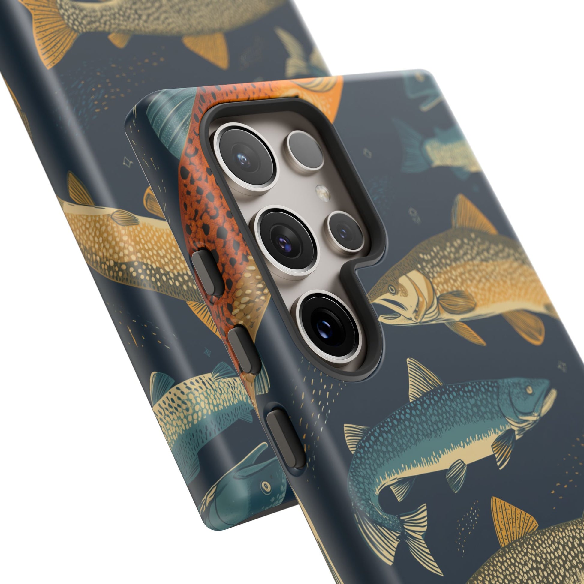 Abstract Fish Salmon Fishing Pattern