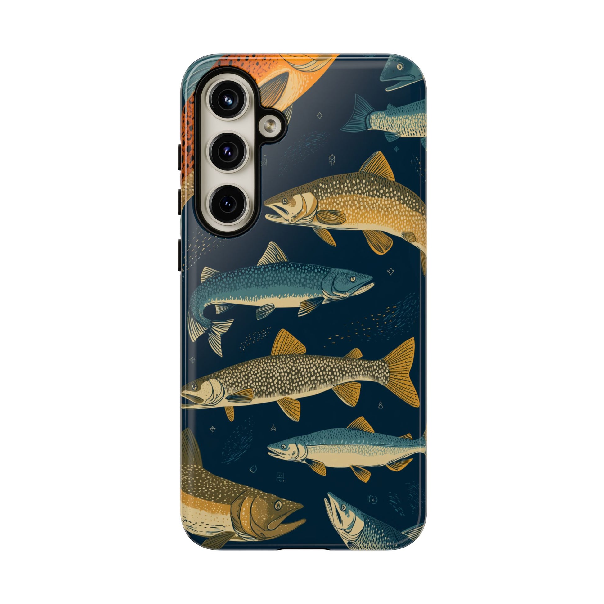 Abstract Fish Salmon Fishing Pattern