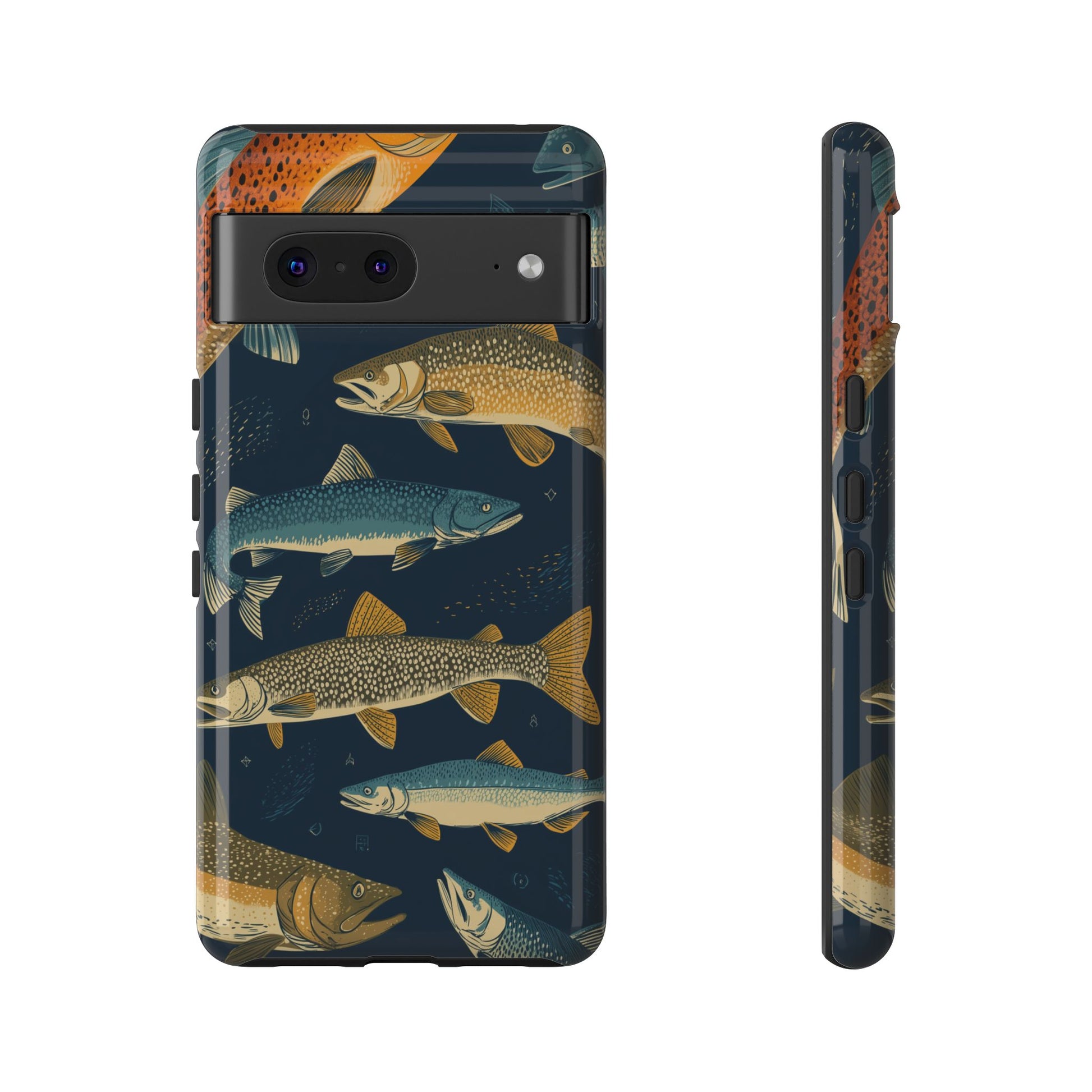 Abstract Fish Salmon Fishing Pattern
