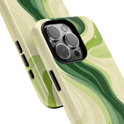 Lime Green Wavy Cream Vector