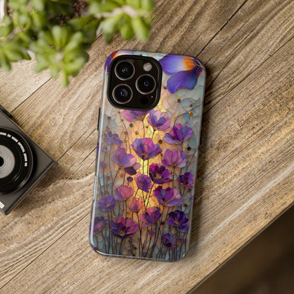 Wildflowers Purple Floral Stained Glass