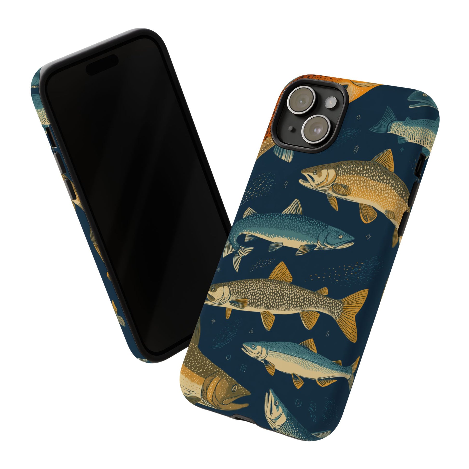 Abstract Fish Salmon Fishing Pattern