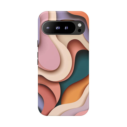 Pink Beige Abstract Wavy Pattern
