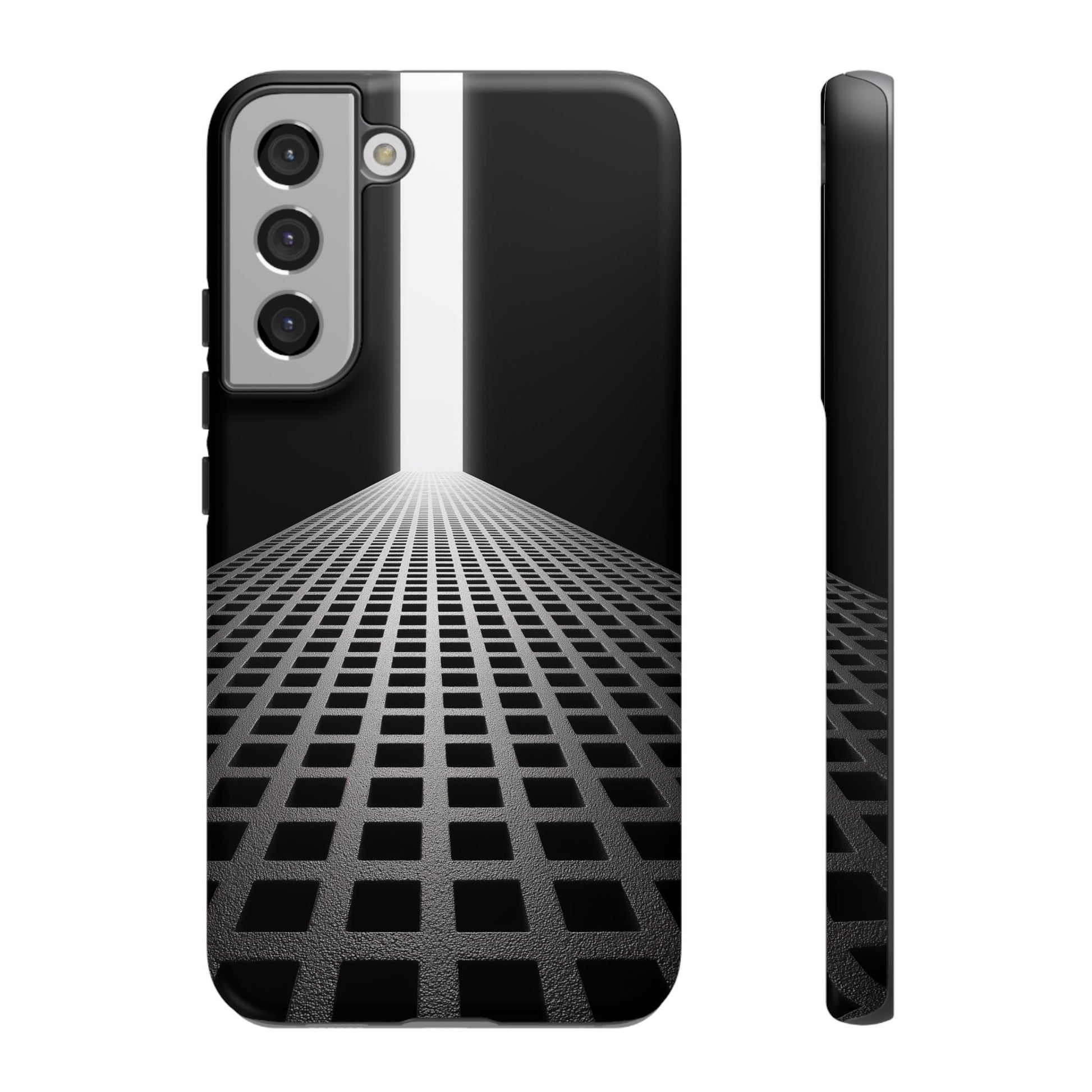 Black Gray Minimalist Grid Surreal Building Pathway