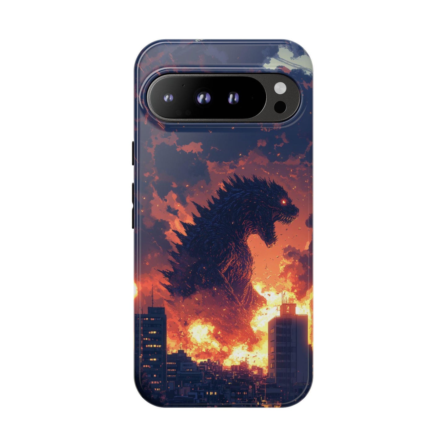 The image is an advertisement for a "Tough Case" for an iPhone, highlighting its durability and top-rated quality.
