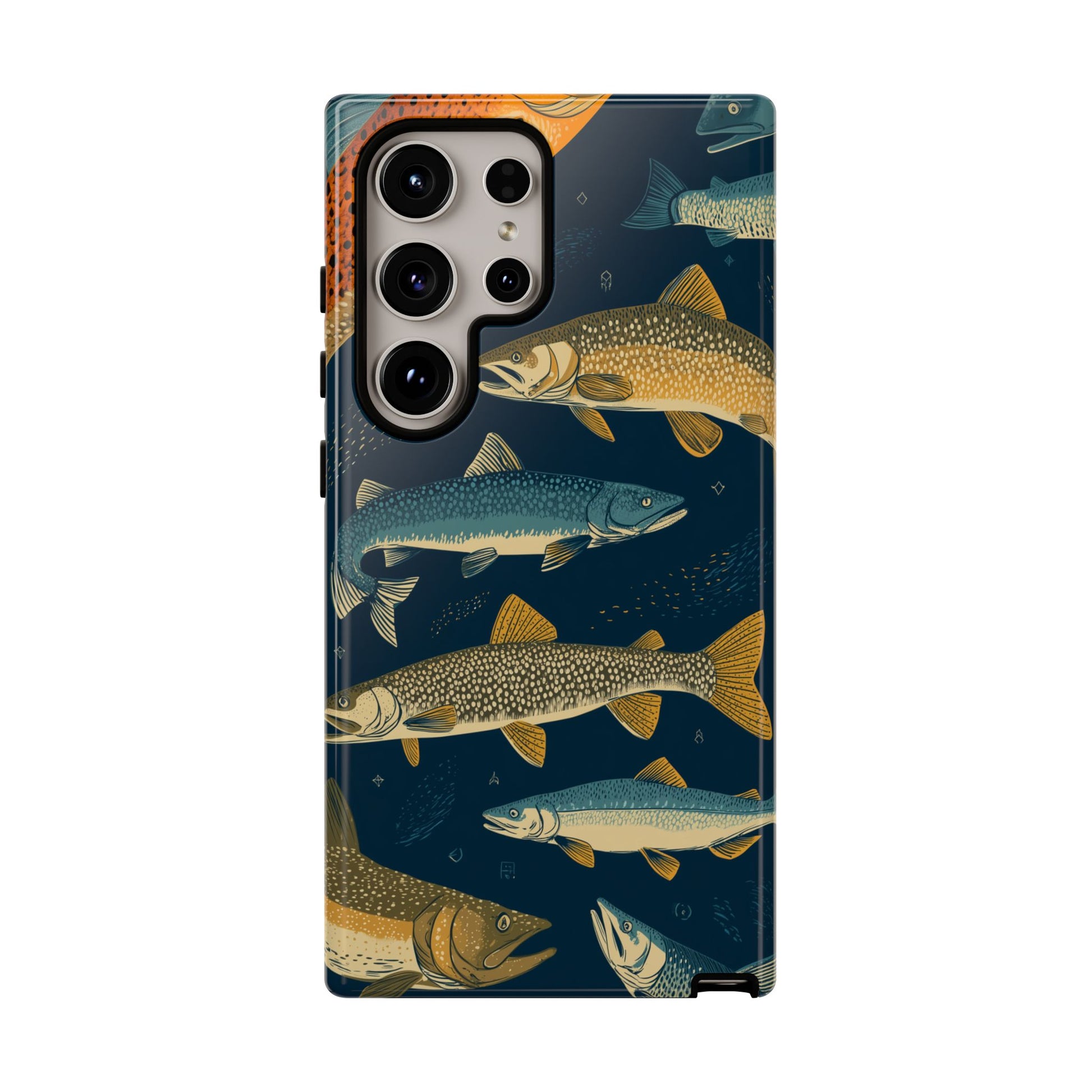 Abstract Fish Salmon Fishing Pattern