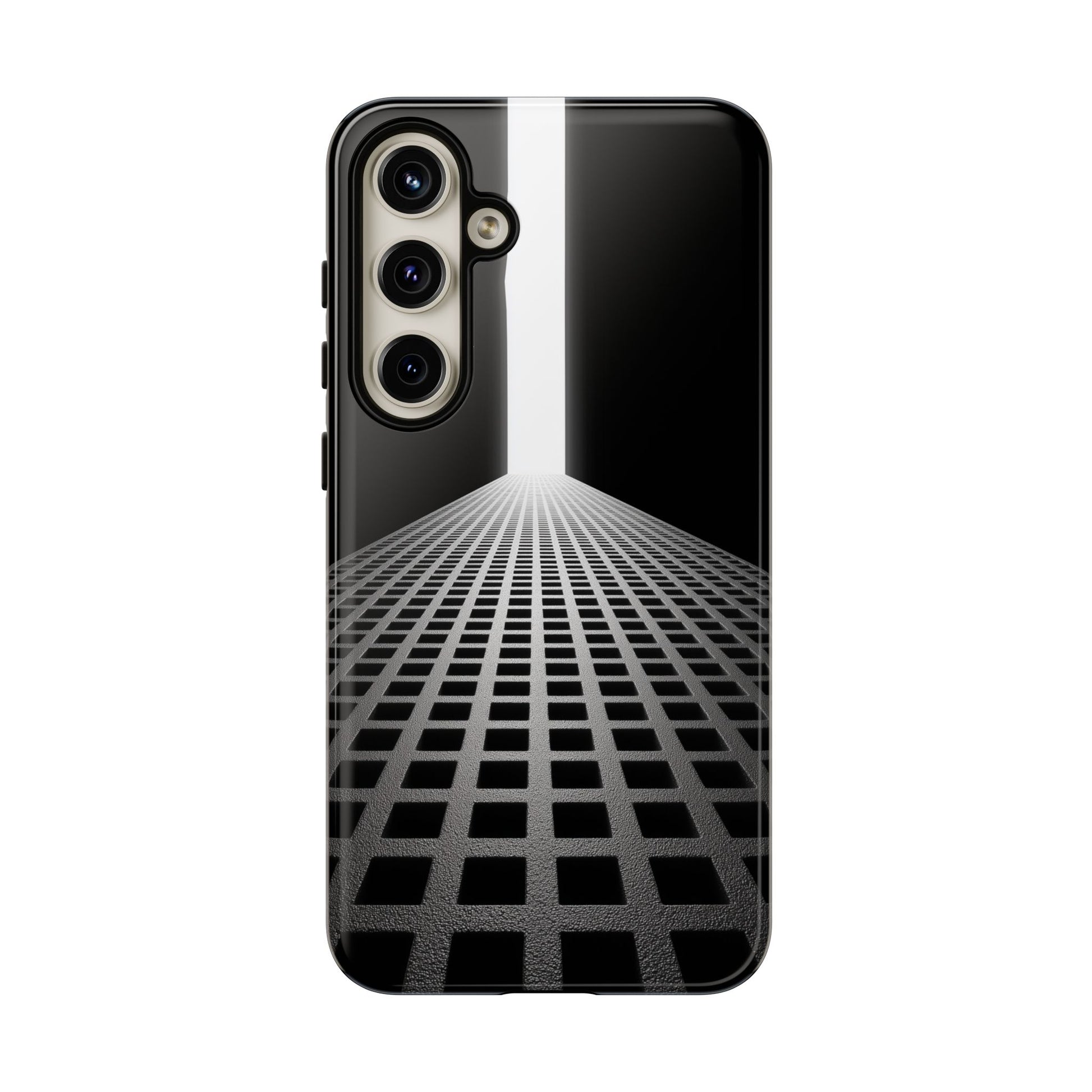 Black Gray Minimalist Grid Surreal Building Pathway