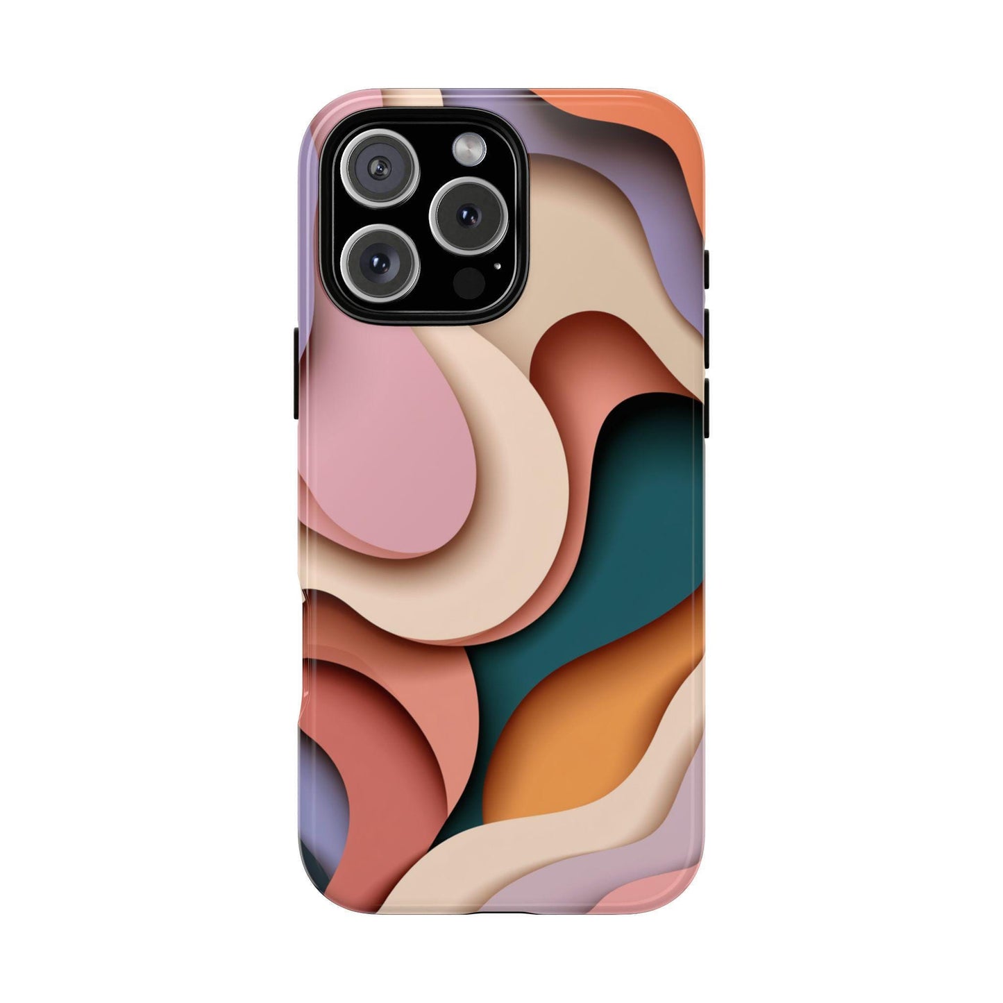 Pink Beige Abstract Wavy Pattern