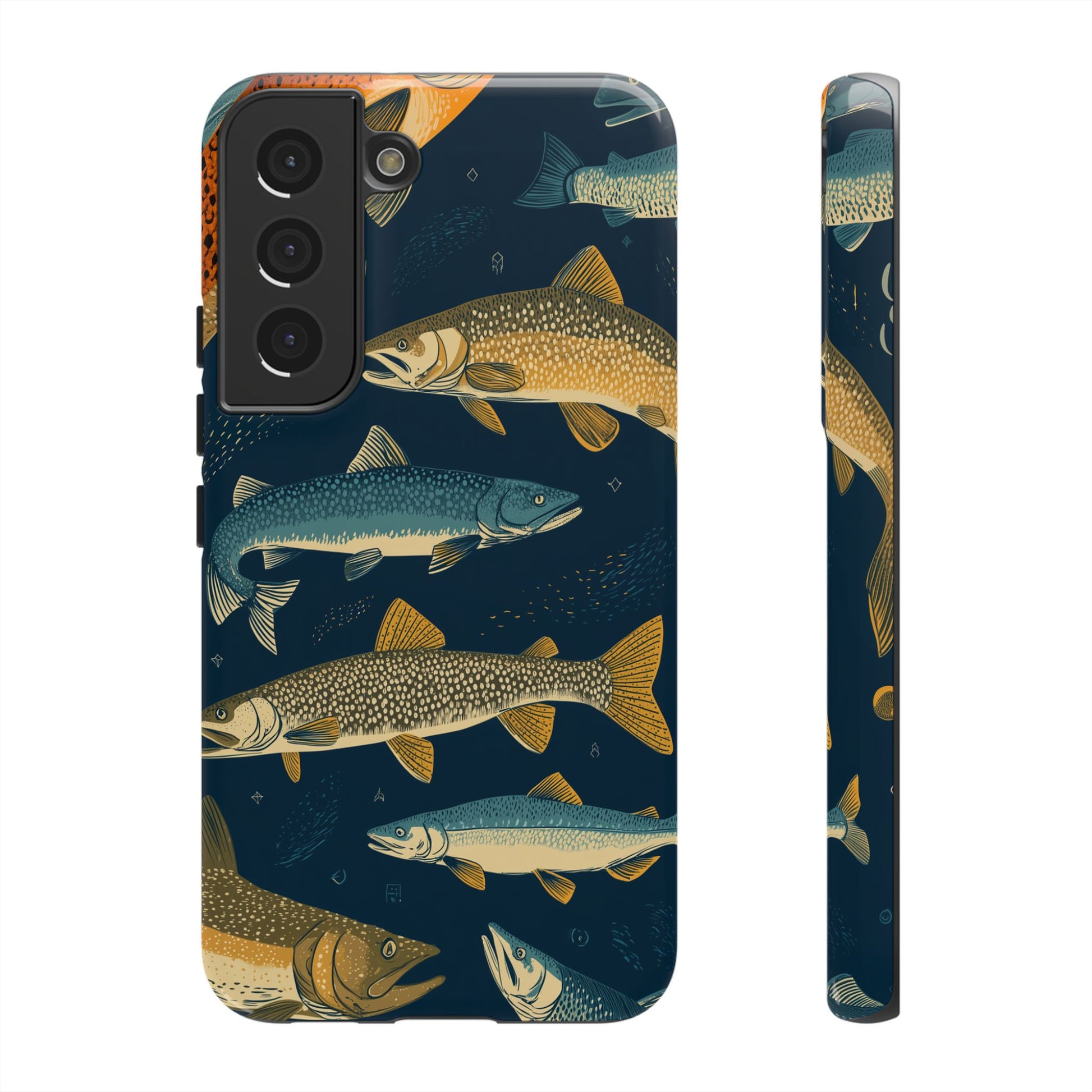 Abstract Fish Salmon Fishing Pattern