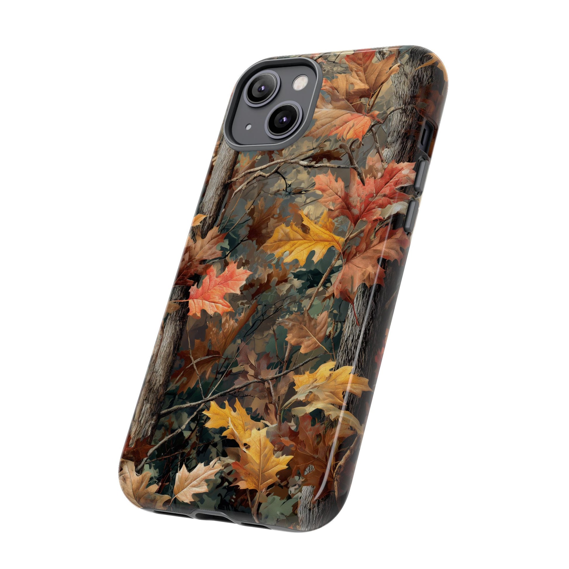 Autumn Forest Camouflage Orange Brown Leaves