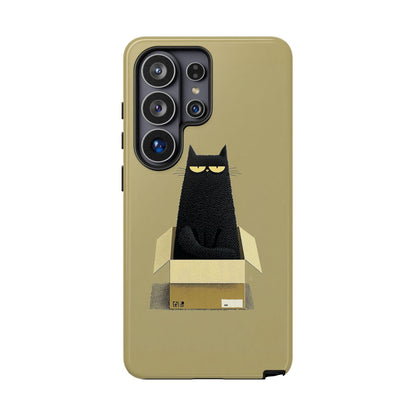 Grumpy Black Cat Cardboard Box