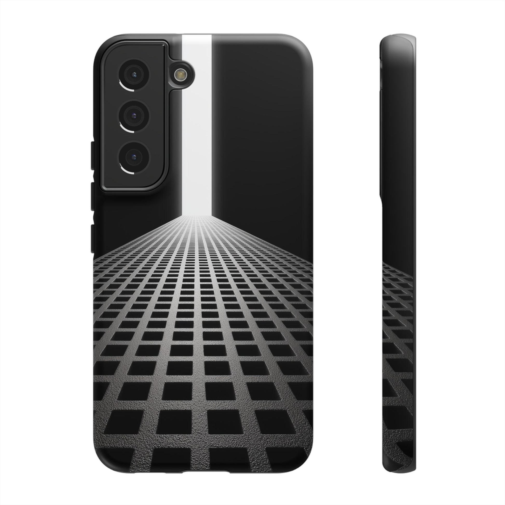 Black Gray Minimalist Grid Surreal Building Pathway