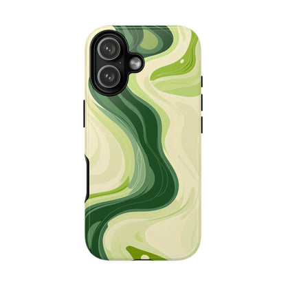 Lime Green Wavy Cream Vector