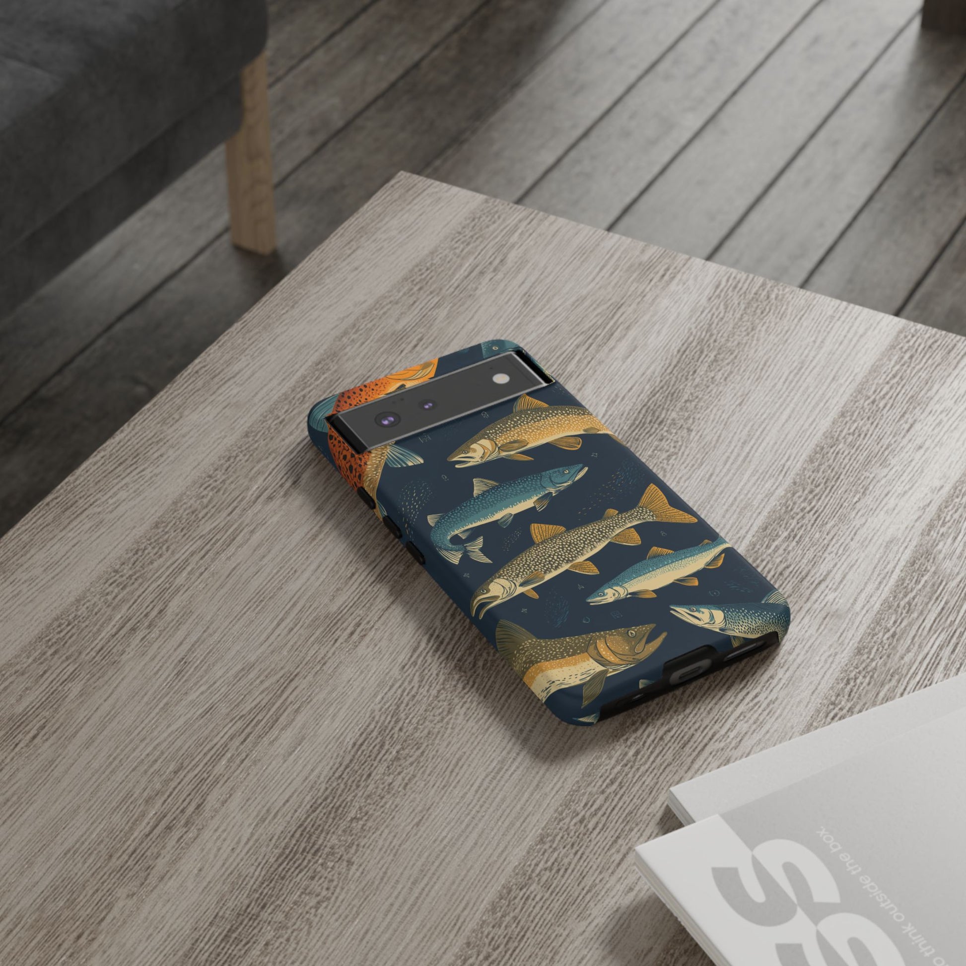 Abstract Fish Salmon Fishing Pattern