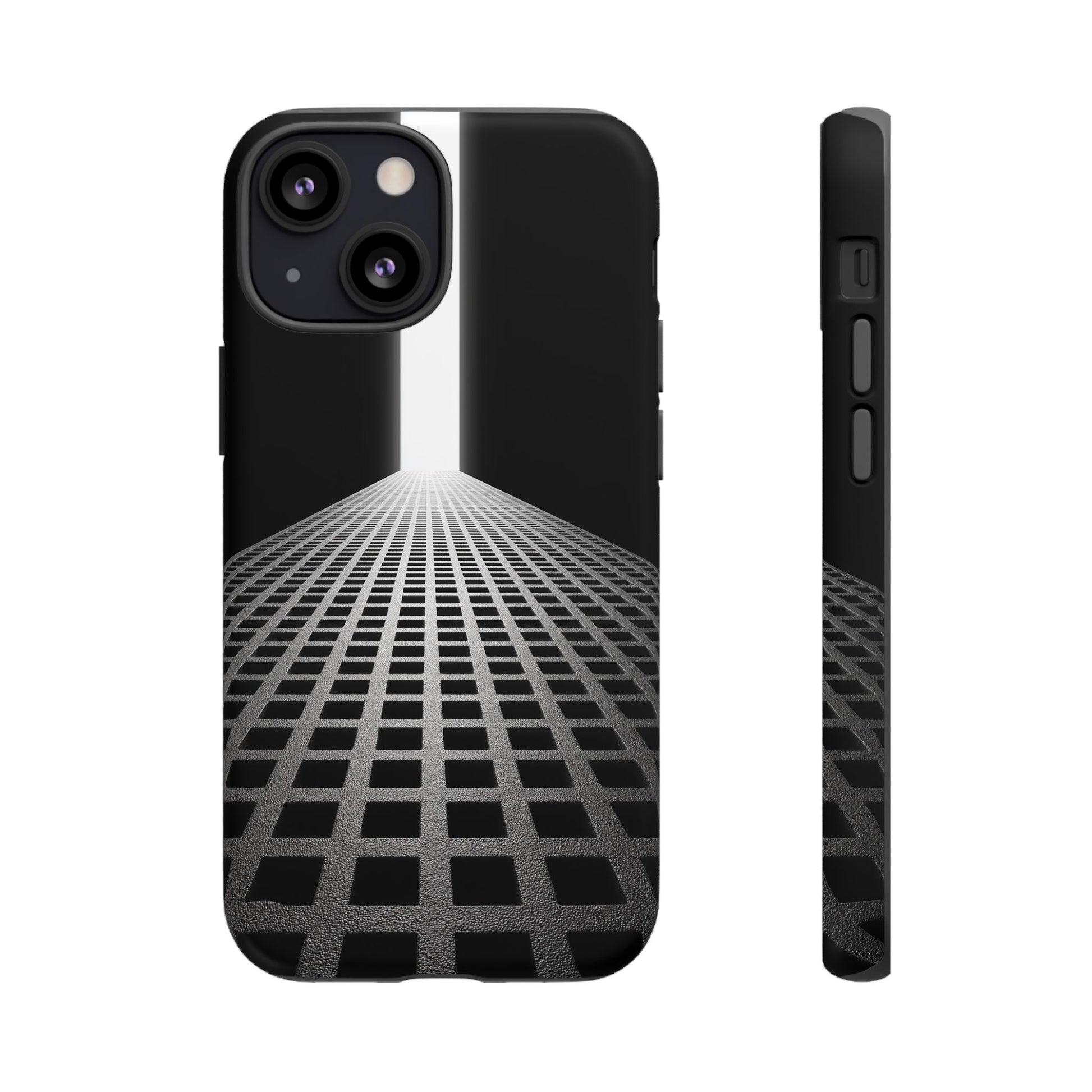 Black Gray Minimalist Grid Surreal Building Pathway