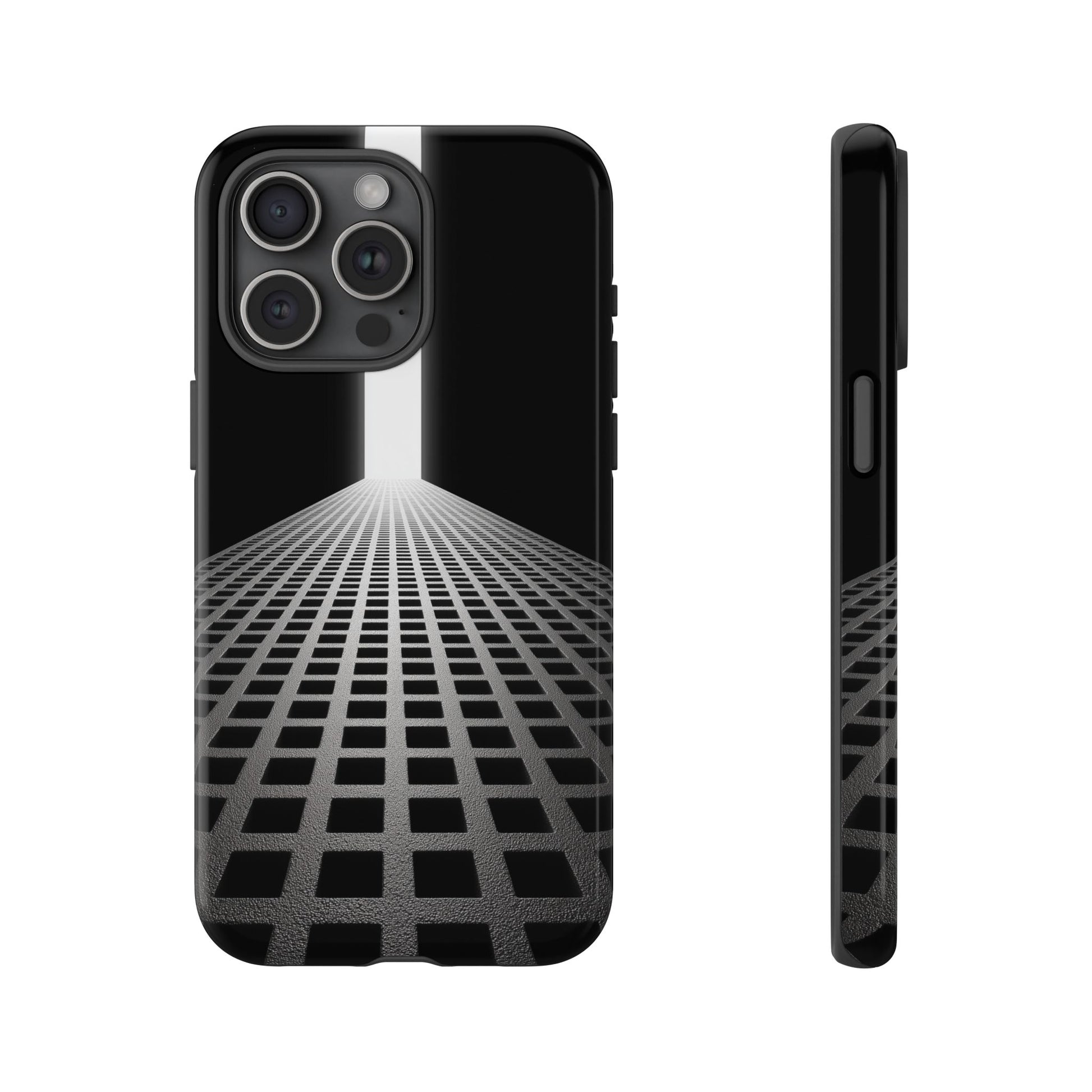 Black Gray Minimalist Grid Surreal Building Pathway