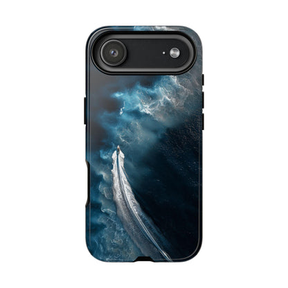 Boat Wade Dark Ocean Waves