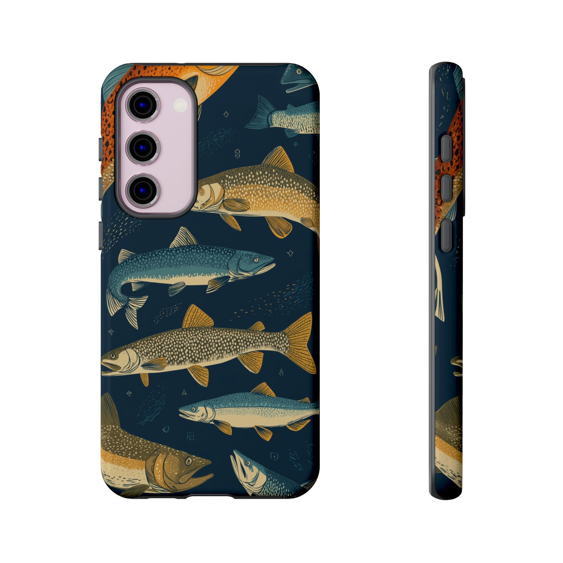 Abstract Fish Salmon Fishing Pattern
