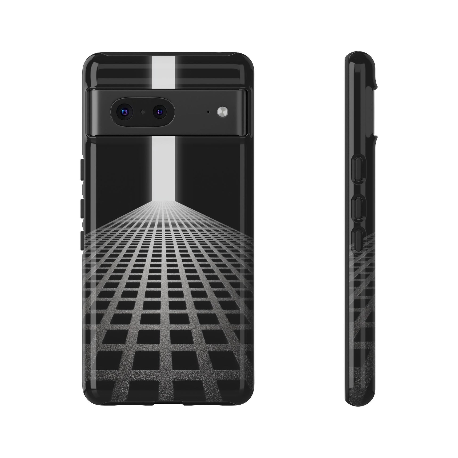 Black Gray Minimalist Grid Surreal Building Pathway