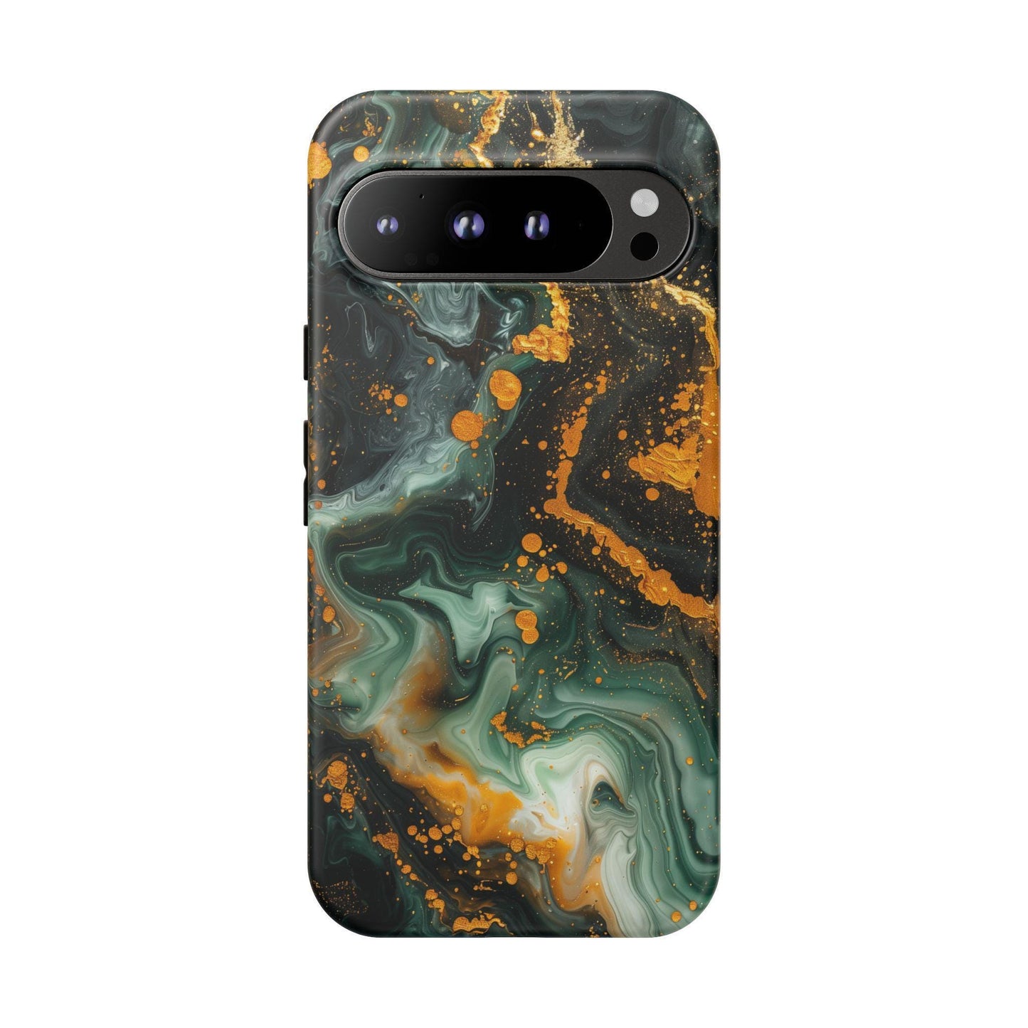 Luxury Marble Green Gold Liquid Wave