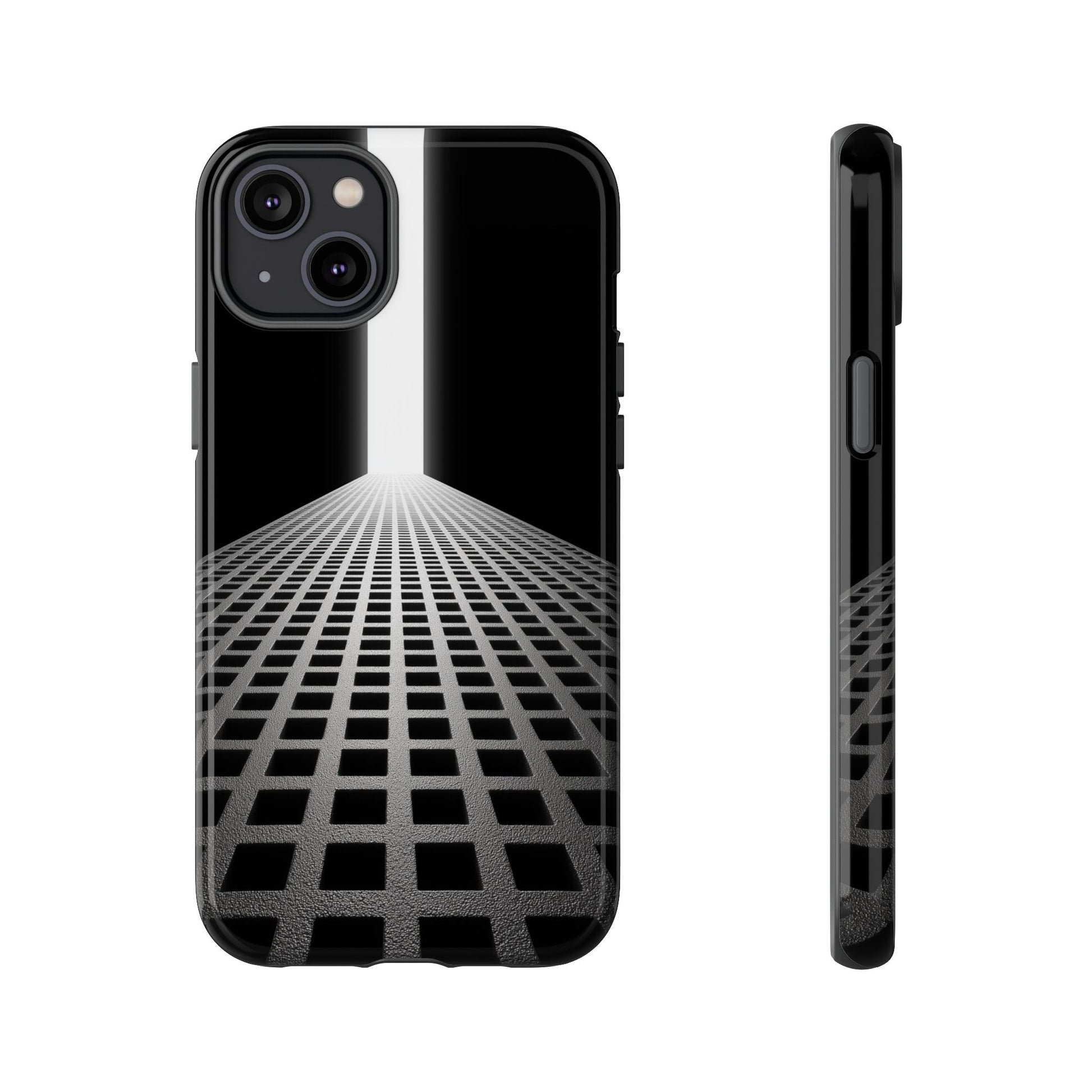 Black Gray Minimalist Grid Surreal Building Pathway