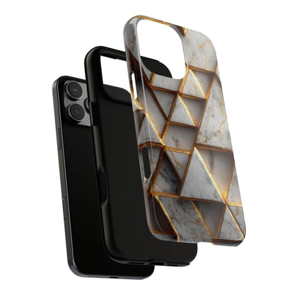 Geometric White Gold Marble