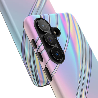 Sleek Iridescent Silver Waves