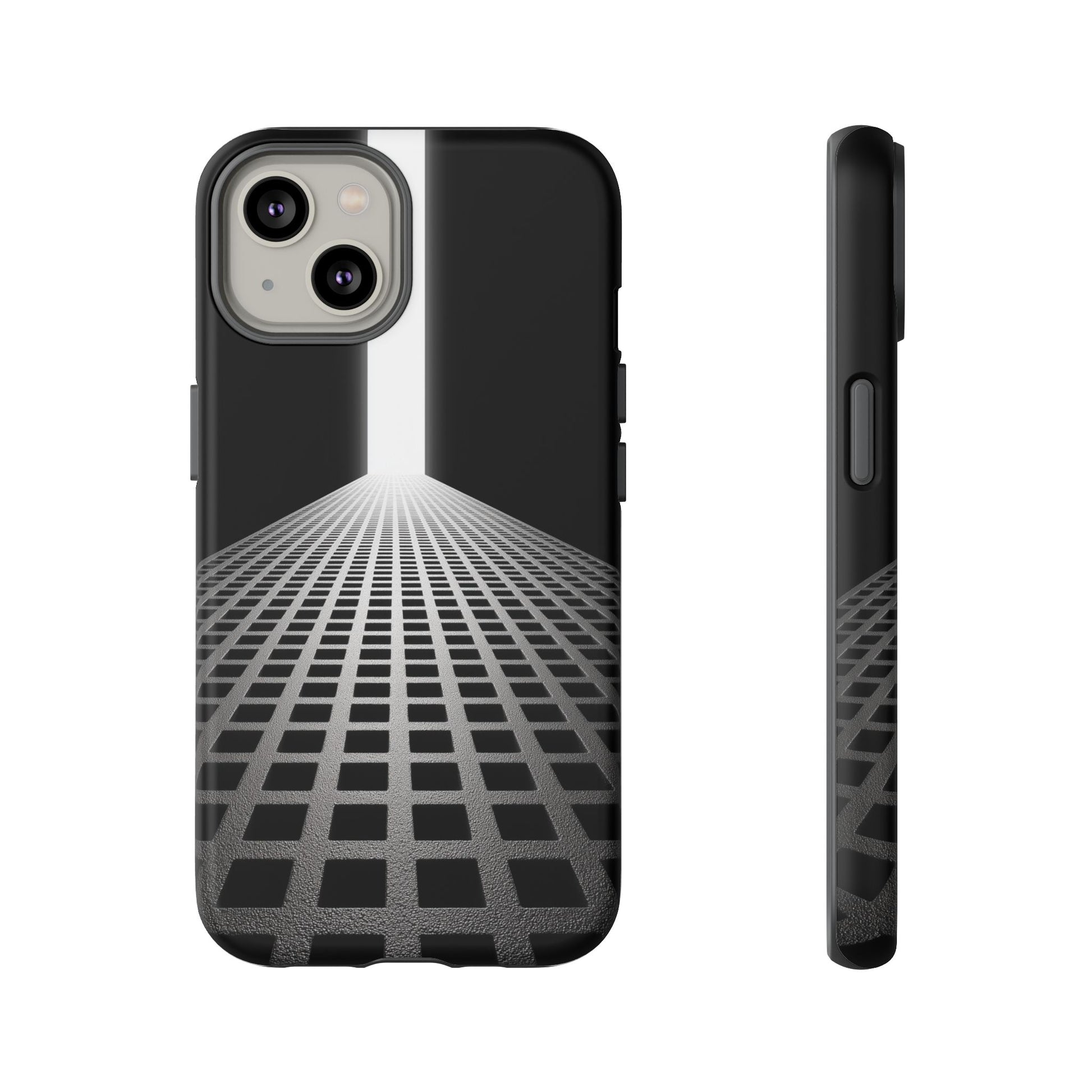 Black Gray Minimalist Grid Surreal Building Pathway