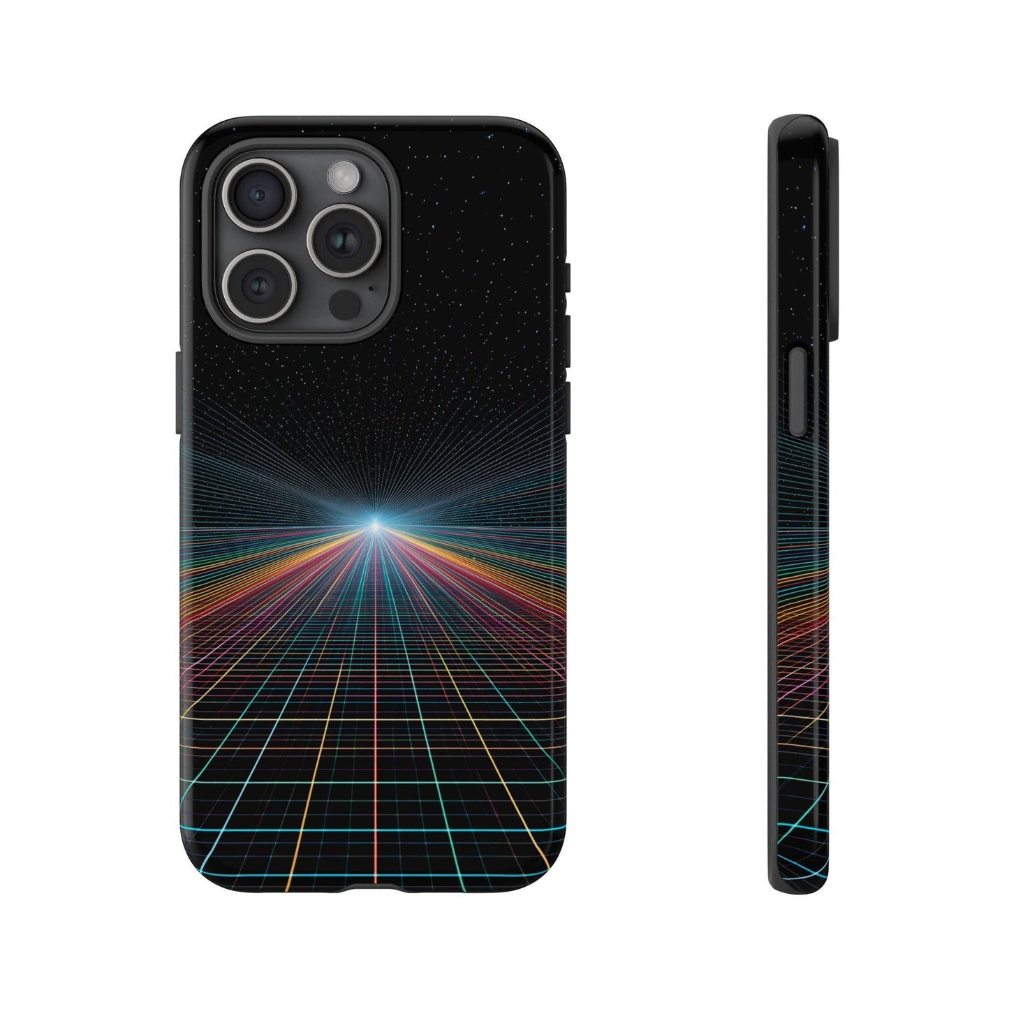 Neon Lines Warp Grid Converging