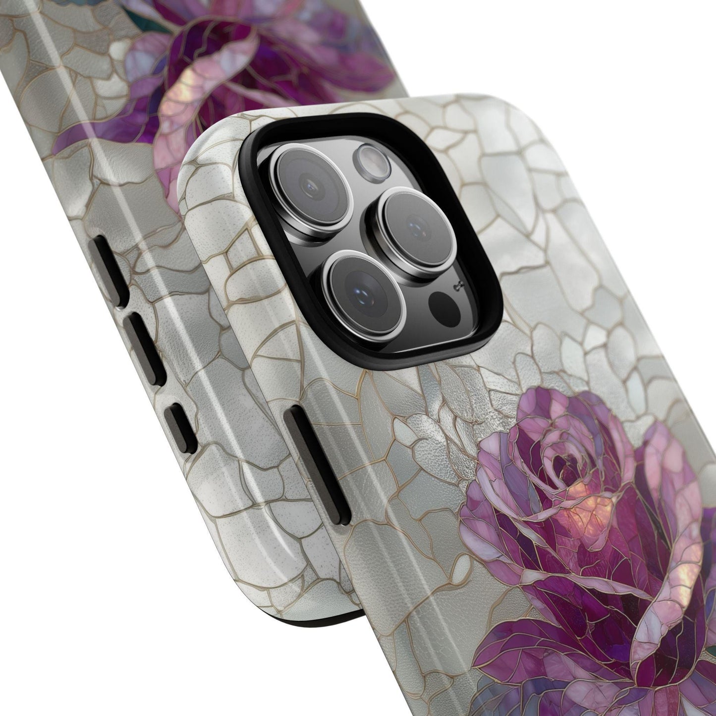 Amethyst Flower Rose Stained Glass