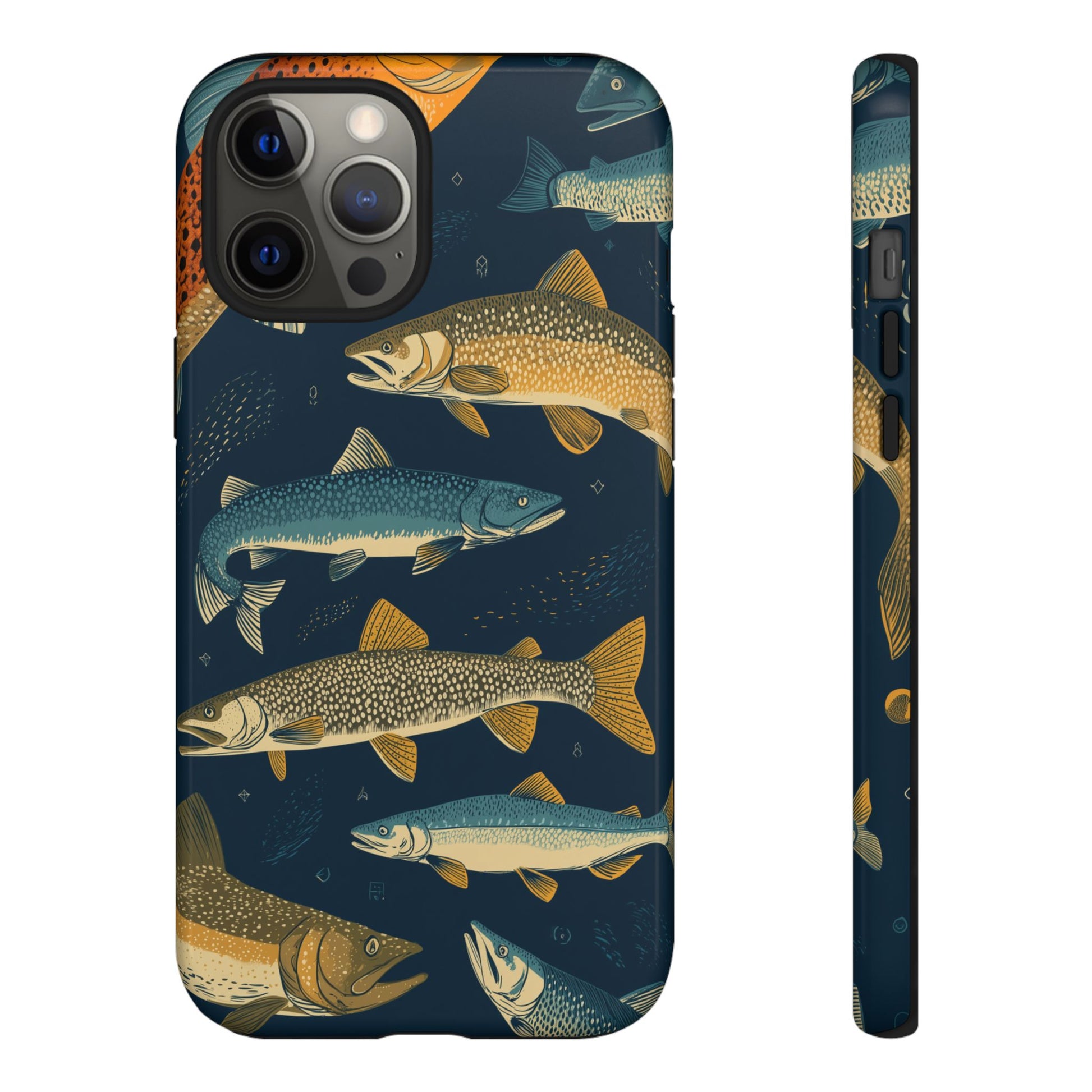 Abstract Fish Salmon Fishing Pattern