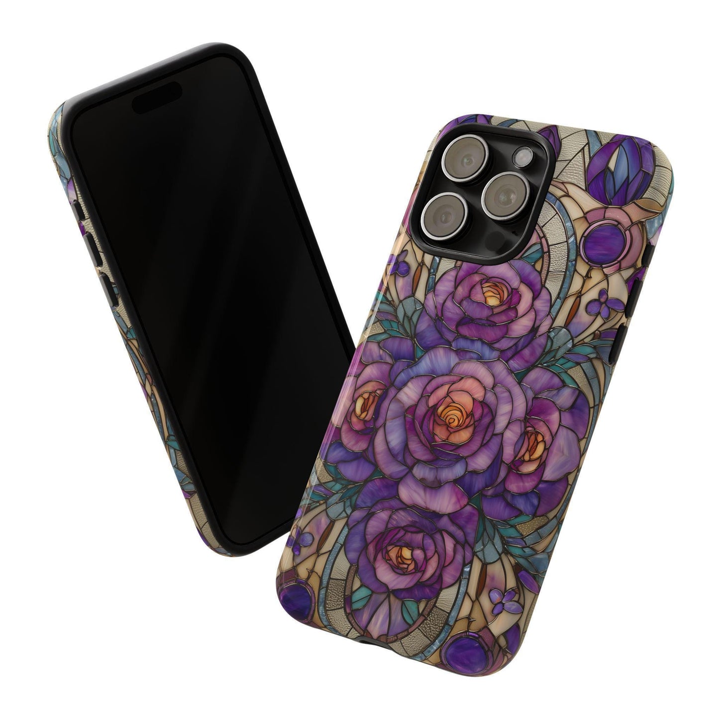 Lavender Roses Stained Glass