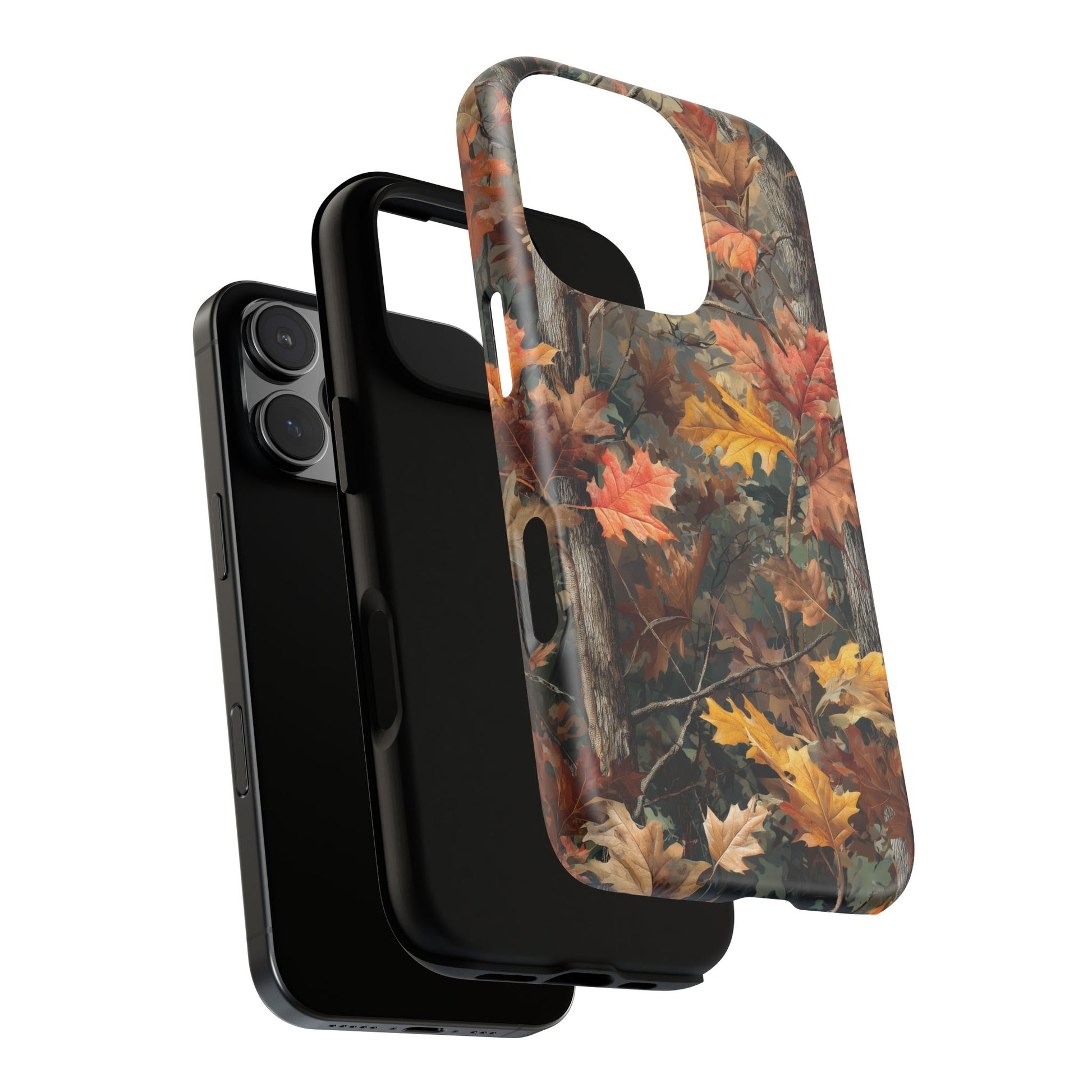 Autumn Forest Camouflage Orange Brown Leaves