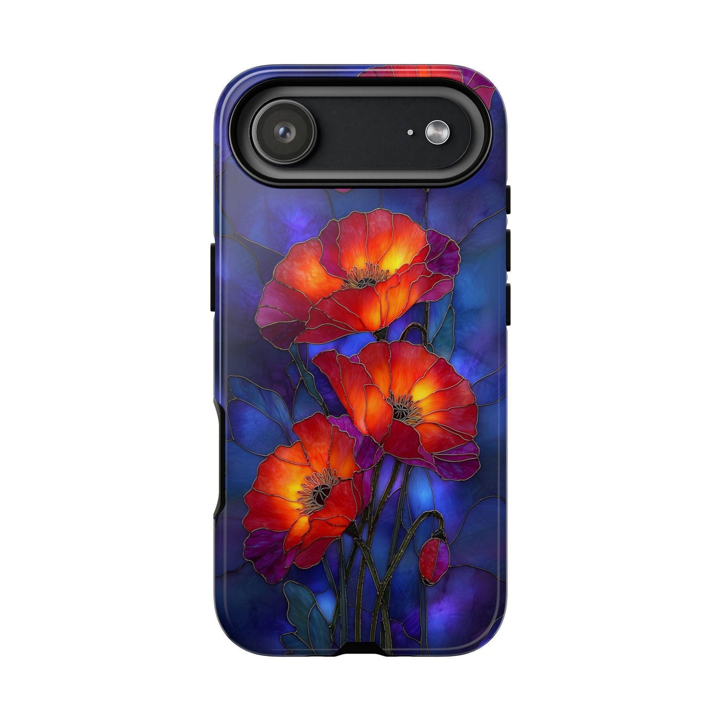Red Poppy Flower Stained Glass