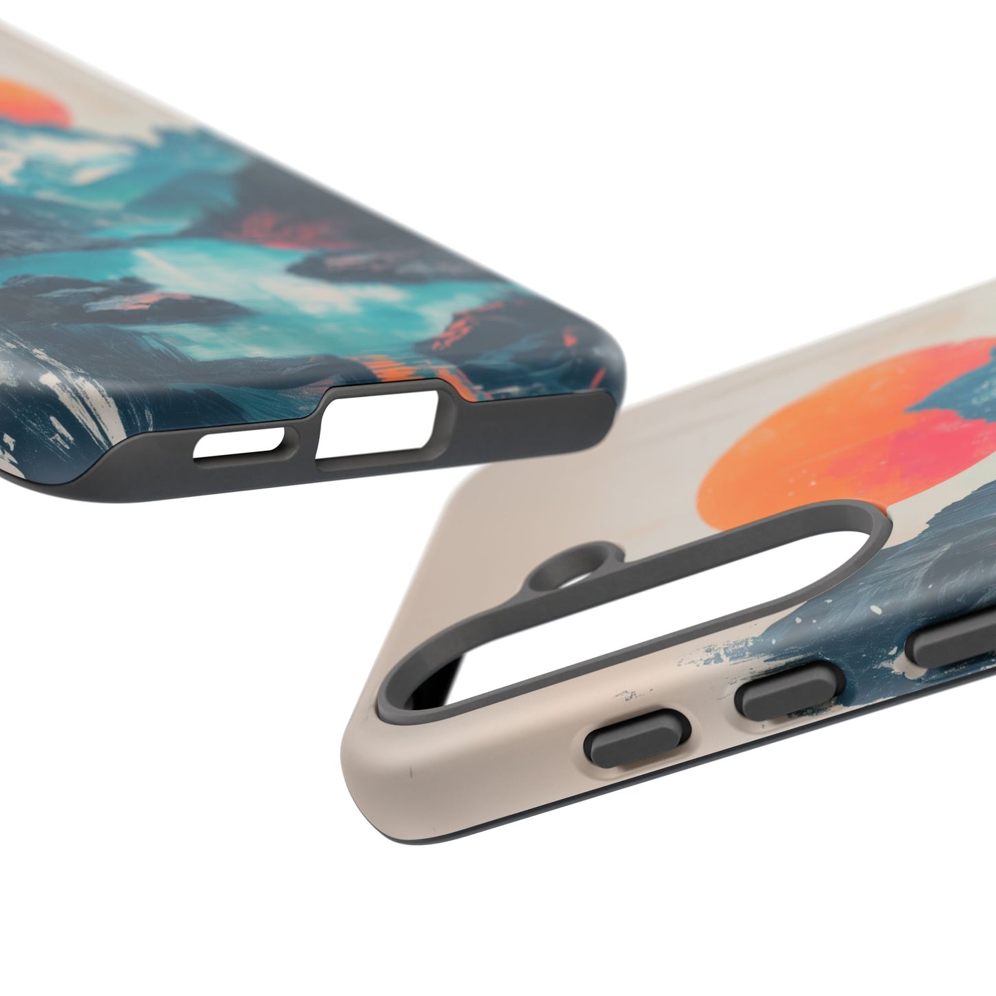 Blue Mountain Orange Sun Risograph