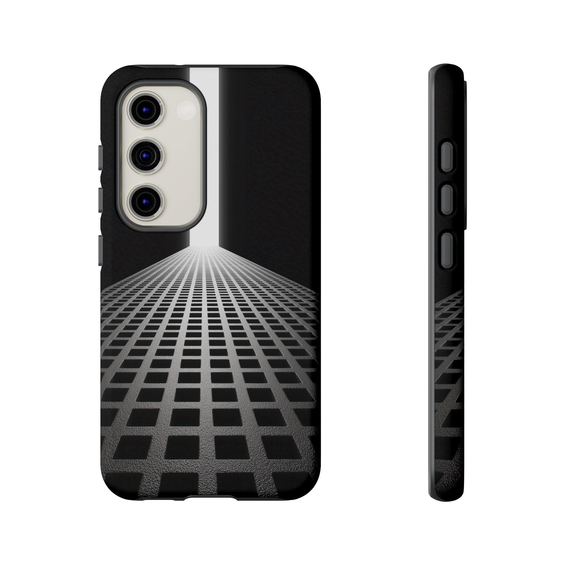 Black Gray Minimalist Grid Surreal Building Pathway