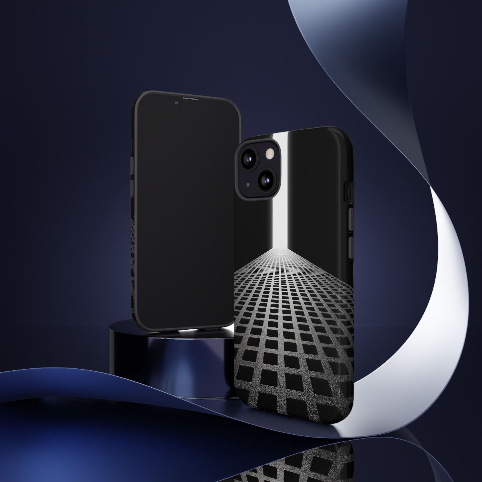 Black Gray Minimalist Grid Surreal Building Pathway