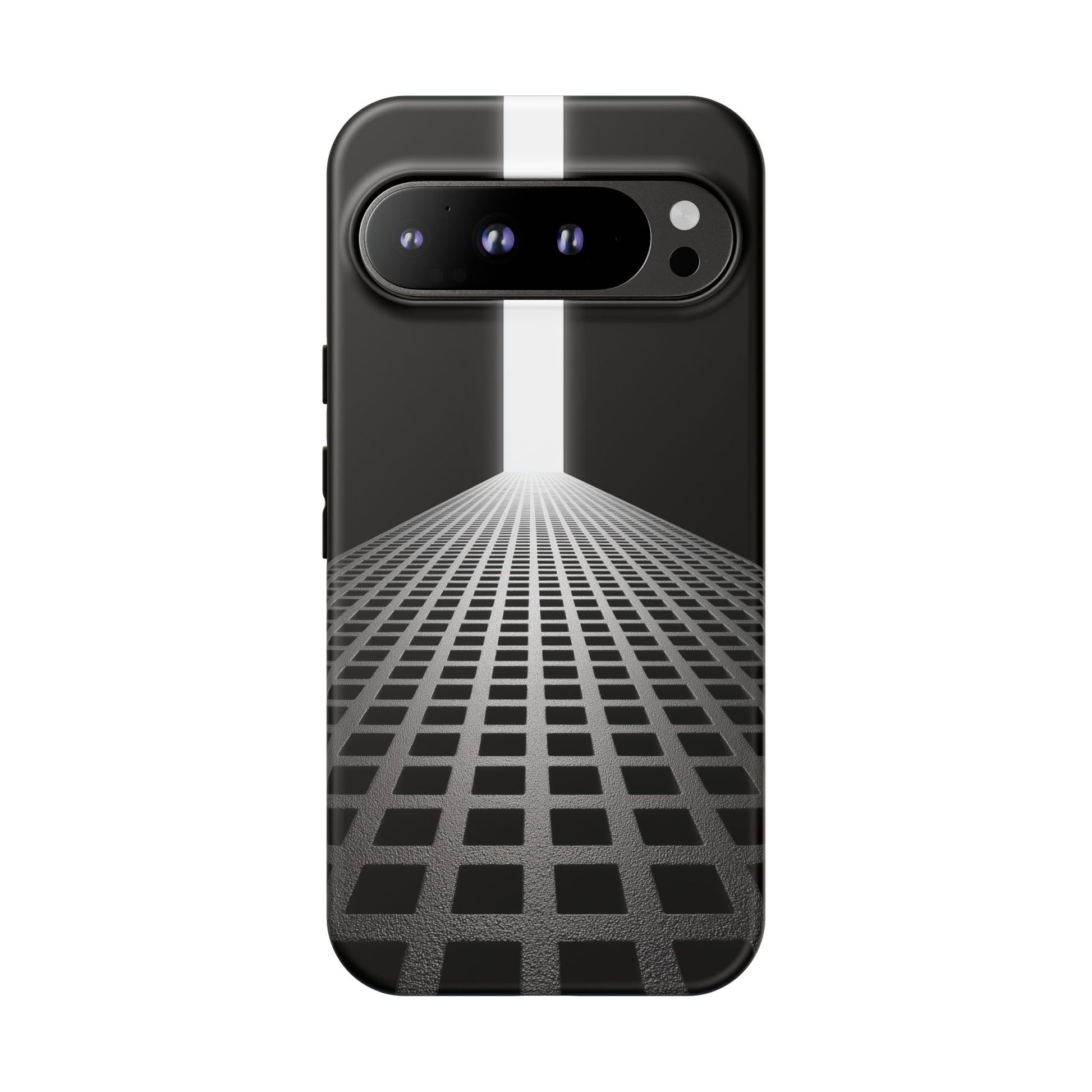 Black Gray Minimalist Grid Surreal Building Pathway