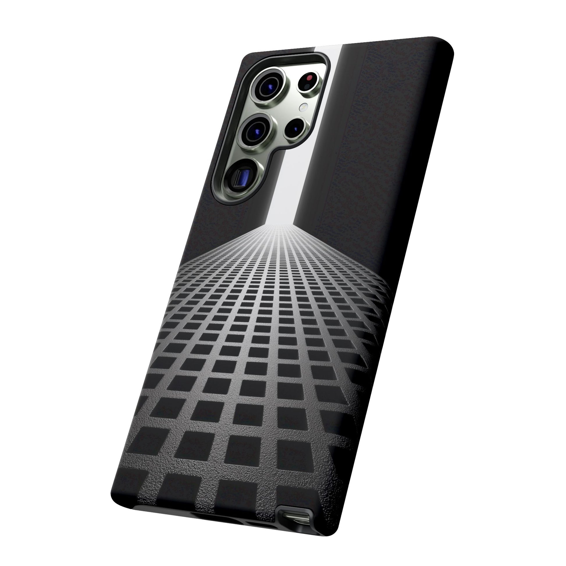 Black Gray Minimalist Grid Surreal Building Pathway