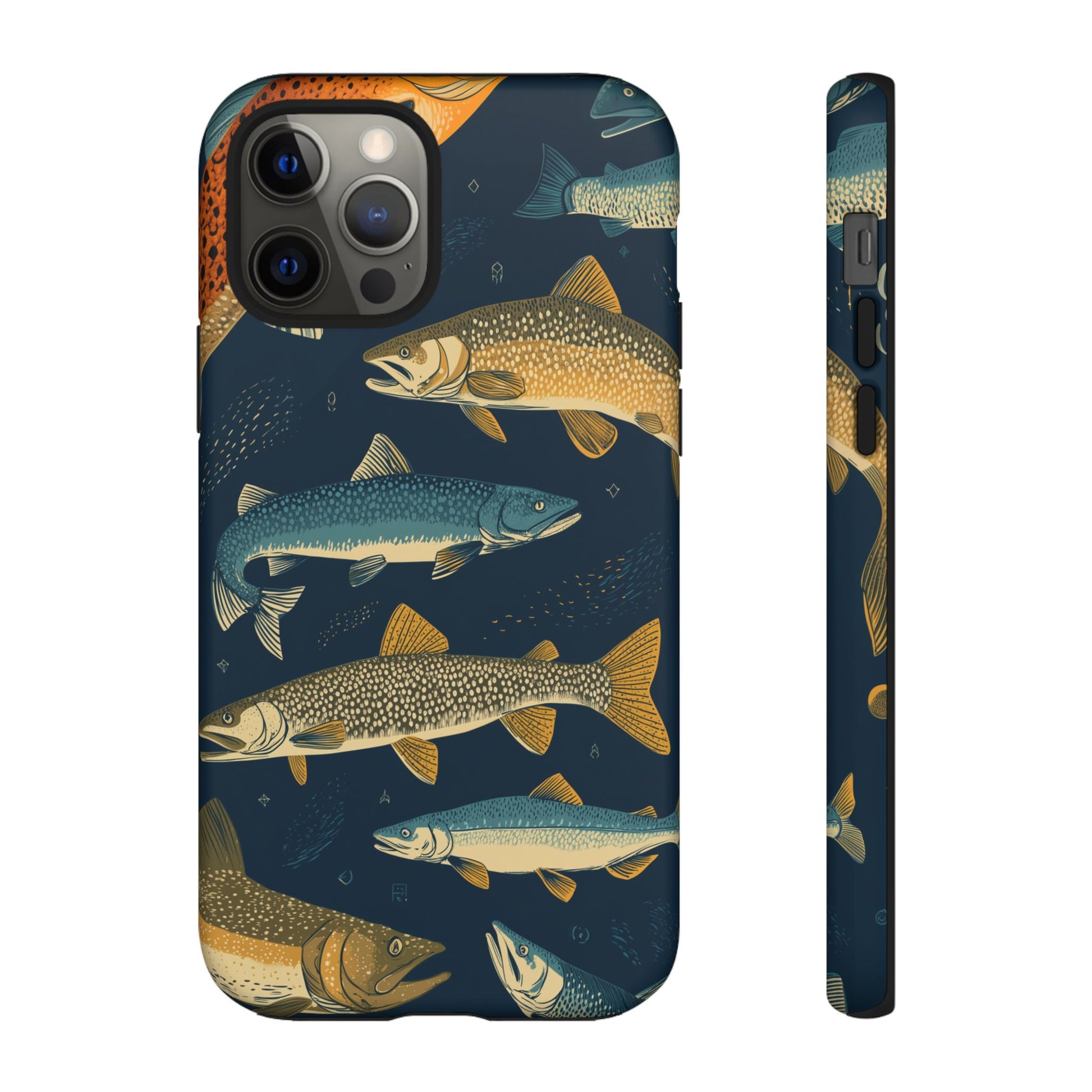 Abstract Fish Salmon Fishing Pattern