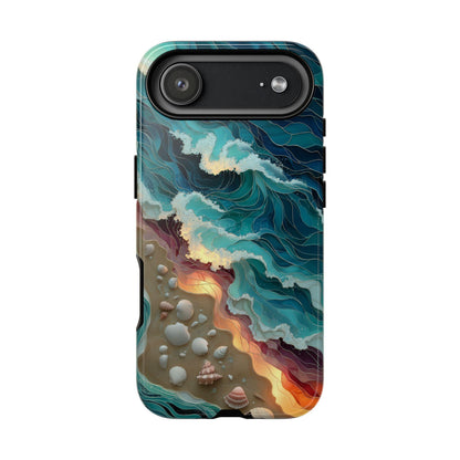 Sea Waves Stained Glass Shells